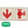 Photoluminescent 190mm Safety Sign F15 Arrow Down Fire Hydrant