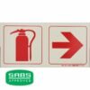 Photoluminescent 190mm Safety Sig F19 Fire Extinguisher Arow Right