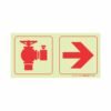 Photoluminescent 190mm Safety Sign Fire Hydrant Arrow Right