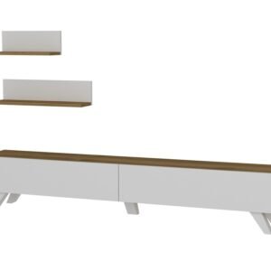 Armoire Amerika TV Unit White & Walnut