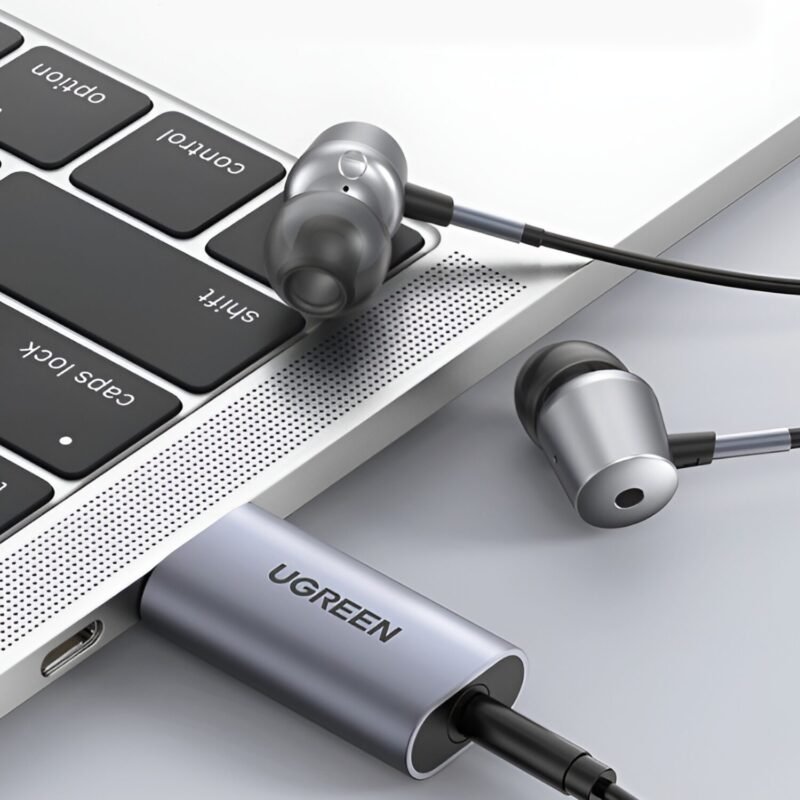 UGREEN CM383-80864 USB-A to 3.5mm Audio Jack External Sound Adapter - Silver