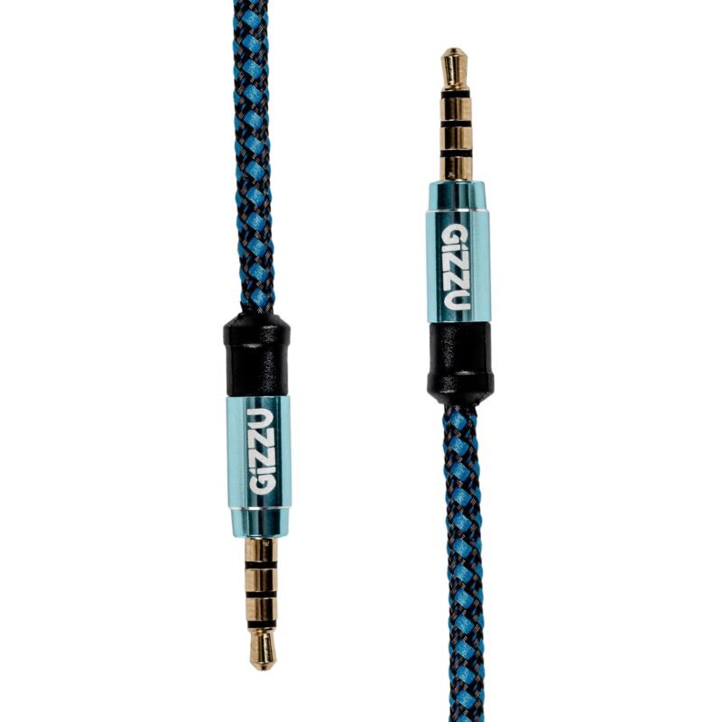 Gizzu 3.5mm AUX Cable 1.5m - Black/Blue