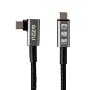 Alternative view of Gizzu 100W 10Gbps Type-C Angled 1m Cable