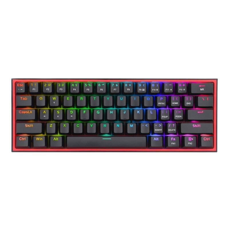 Redragon K616 FIZZ Pro 61-Key RGB Mechanical Gaming Keyboard – Black (60%