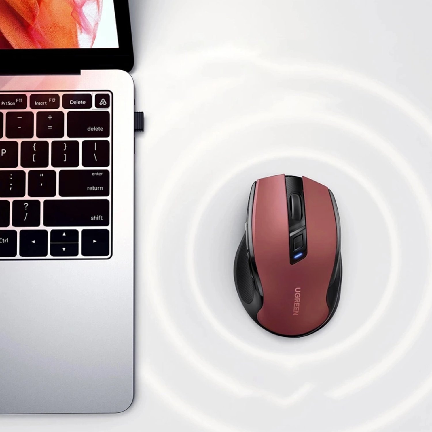UGREEN MU006 2.4GHz Wireless Optical Mouse - Red - Image 5
