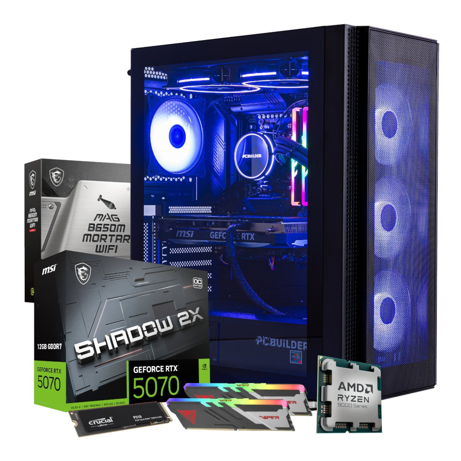 PCBuilder Ryzen 7 9700X TACTICIAN Windows 11 Gaming PC - Image 2