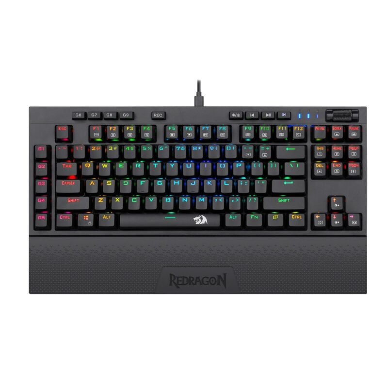 Redragon K588 RGB Pro BROADSWORD TKL Mechanical Wired Gaming Keyboard - Black