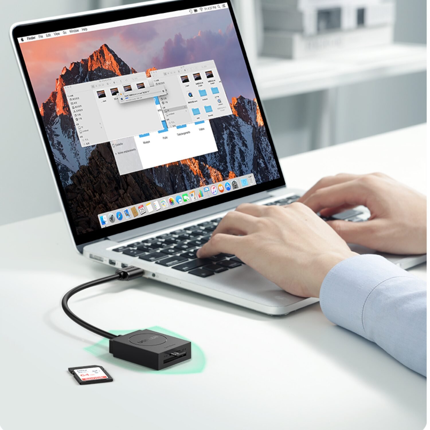 UGREEN USB 3.0 Dual Slot Card Reader for SD/TF Cards – 5Gbps Data Transfer - Image 4
