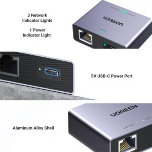 UGREEN 1-to-2 Gigabit Ethernet Splitter, 1000Mbps LAN Network Adapter - Image 3
