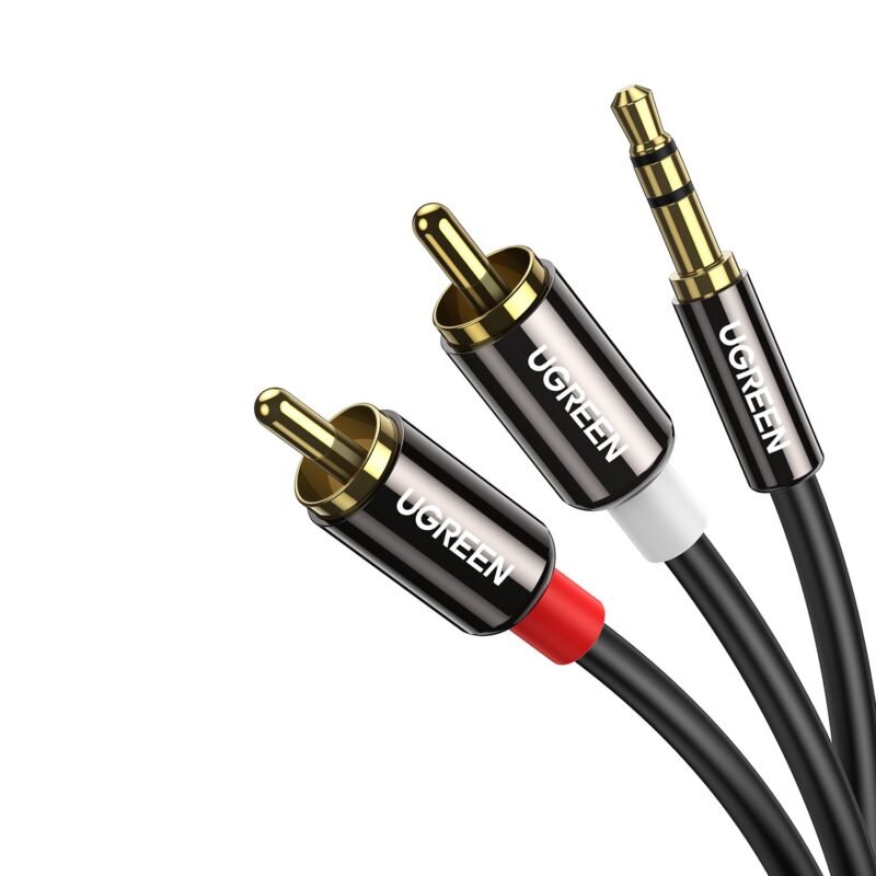 UGREEN AV116 RCA to AUX 3.5mm Audio Cable 1M - Black