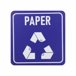 SIGN SYMBOLIC BLUE PRINTED PAPER ONLY RECYCLE SIGN ON WHITE ACP 150*150mm