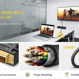 UGREEN DVI to HDMI Cable Adapter 15cm | Male to Female | 1080p Full HD – Black - Image 3