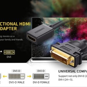 UGREEN DVI to HDMI Cable Adapter 15cm | Male to Female | 1080p Full HD – Black - Image 4