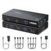 UGREEN 2-In-1 HDMI KVM Switch 4 USB Ports 4K@60Hz–Black