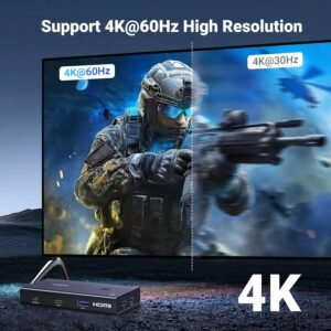 UGREEN 2-In-1 HDMI KVM Switch 4 USB Ports 4K@60Hz–Black - Image 4