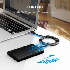 UGREEN Type-C to USB 3.0 Cable 2m – Fast Charging 3A, 5Gbps Sync – Black - Image 4