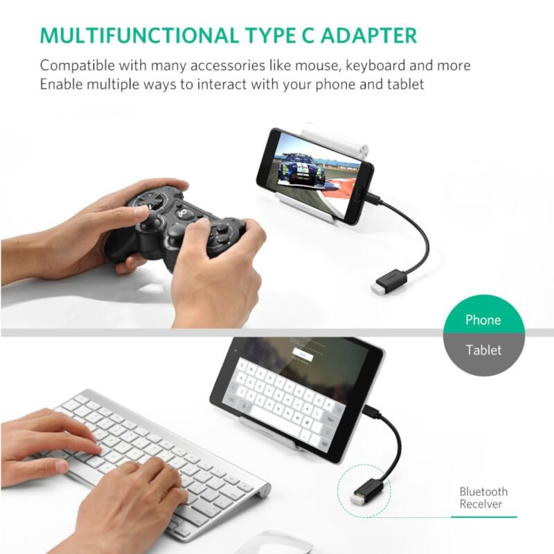 UGREEN Type-C to USB-A Adapter (Male to Female, 15cm)– Black