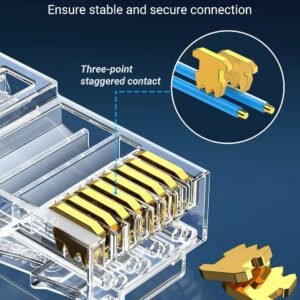 UGREEN Cat6 RJ45 Modular Plugs (50 Pcs)–Transparent with Gold Contacts - Image 5
