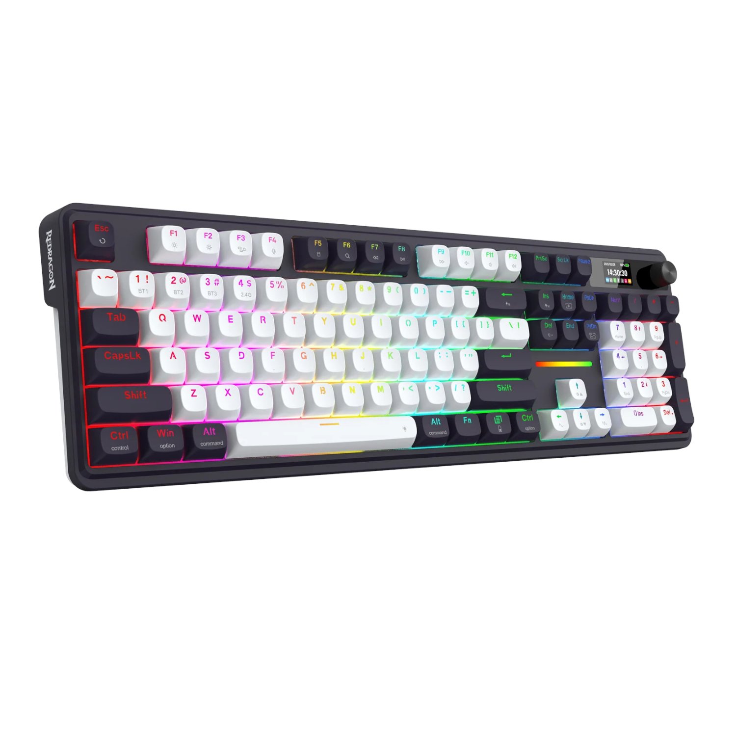 Redragon K762WB-RGB-PRO LCD Full-size Gasket Mechanical Keyboard – Black