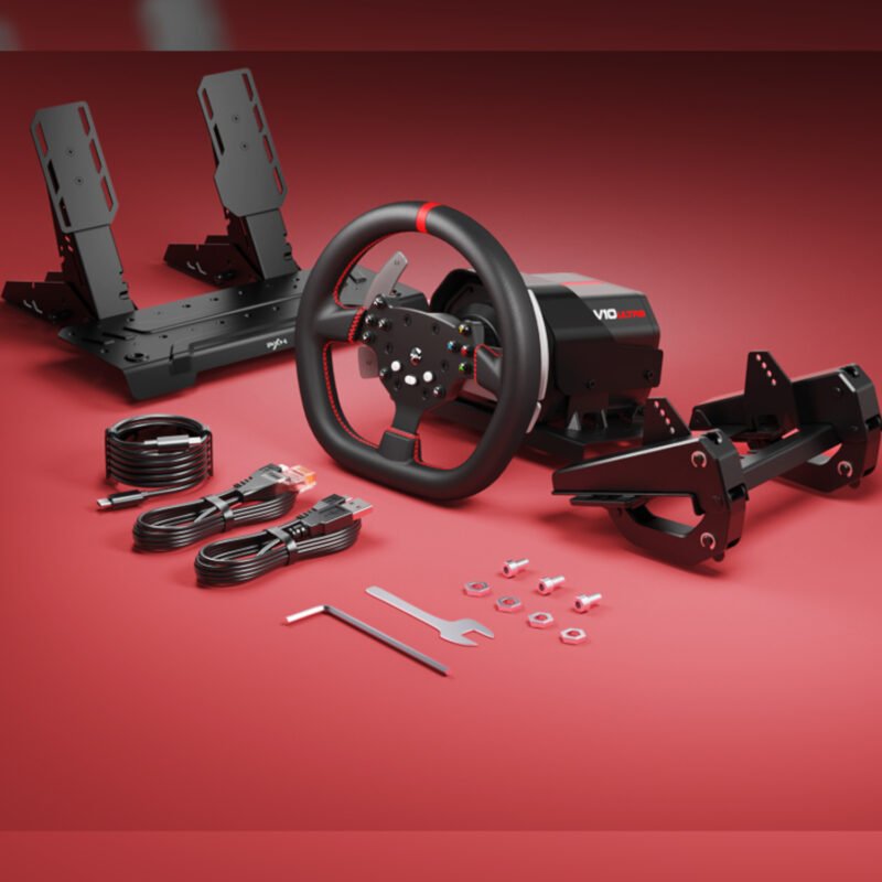 PXN V10 Ultra 270/900° 3.2nm Direct Drive USB Steering Wheel with Hall Effect Dual Pedals