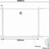 Educational Board Non-Magnetic Chalkboard (1220*920 - Chalk Squares. Side Panel - Option A)