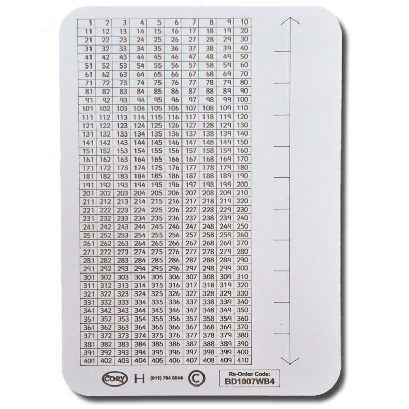 WRITING SLATE 1-410 NUMBER CHART