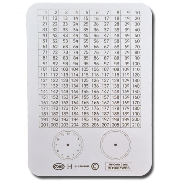 WRITING SLATE 1-210 NUMBER CHART