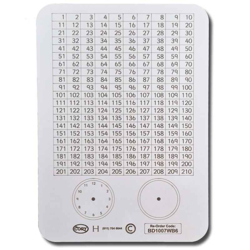 WRITING SLATE 1-210 NUMBER CHART