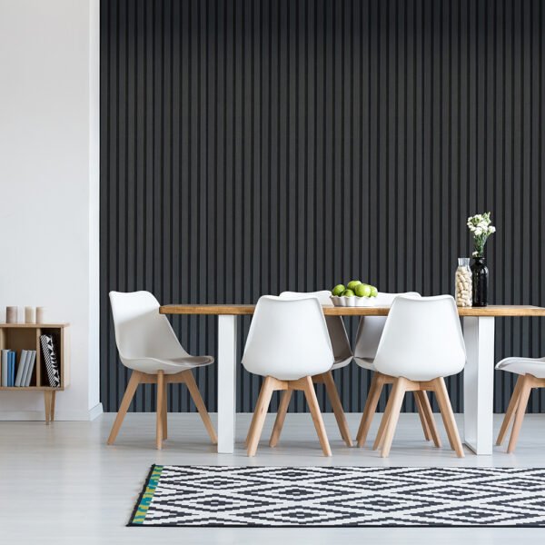 Slatted wall panel 600 x 2400 - Black Wood