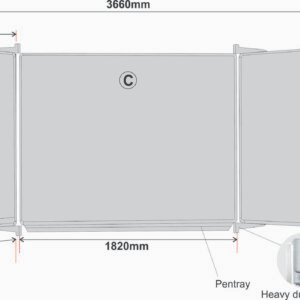 Educational Board Magnetic Whiteboard (1220*1220 - White Squares. Side Panel - Option A)