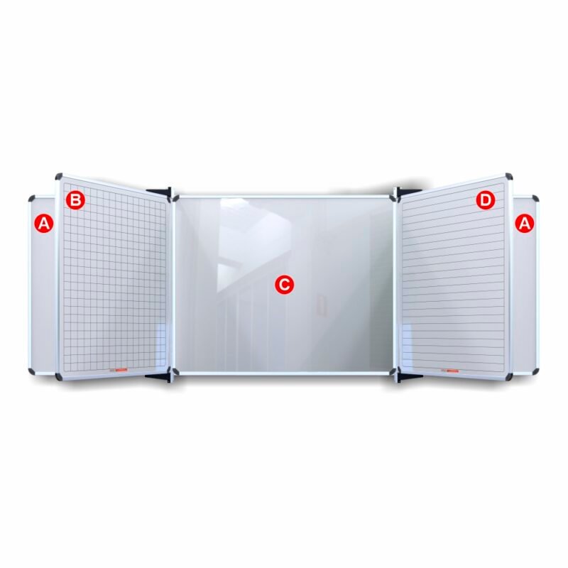 Educational Board Magnetic Whiteboard (1220*1210 - Squares 1 Side - Swing Leaf - Option B)