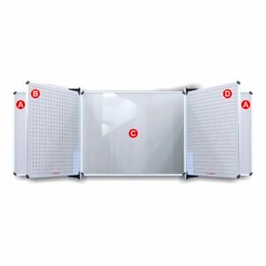 Educational Board Magnetic Whiteboard (1220*1210 - Squares and Lines - Swing Leaf - Option B)