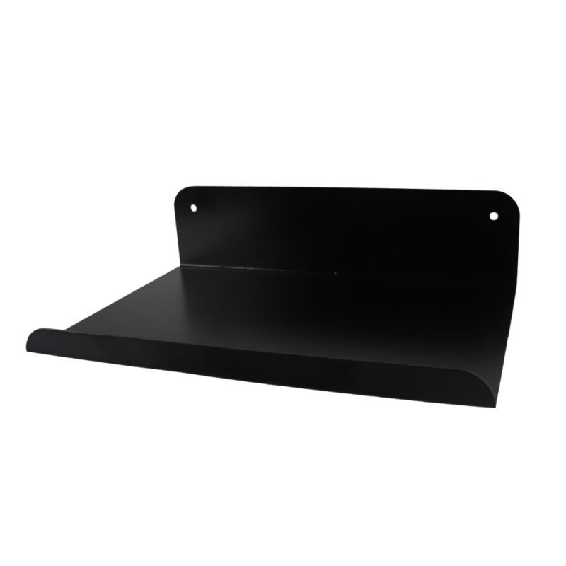Slatted Panel Steel Shelf  300mm Black Feature Wall Shelf