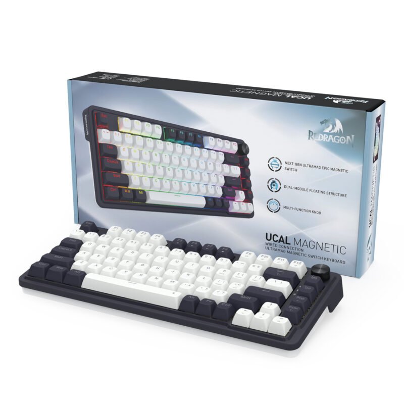 Redragon K673 UCAL 75% Magnetic Ultramag Switch Wired Keyboard - Black