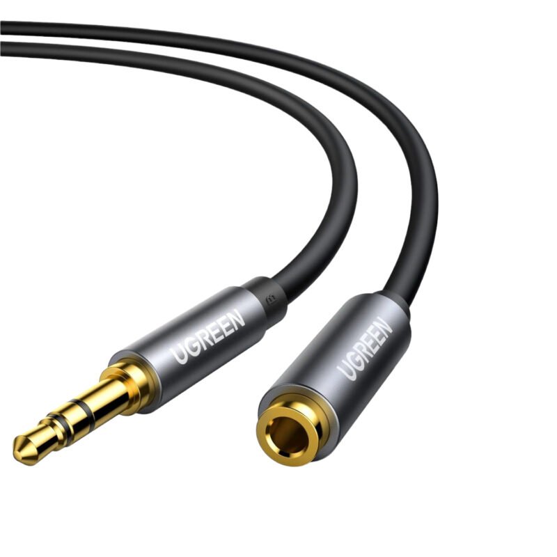 UGREEN AV118 3.5mm AUX Extension Cable 2m – Male to Female –(Black)