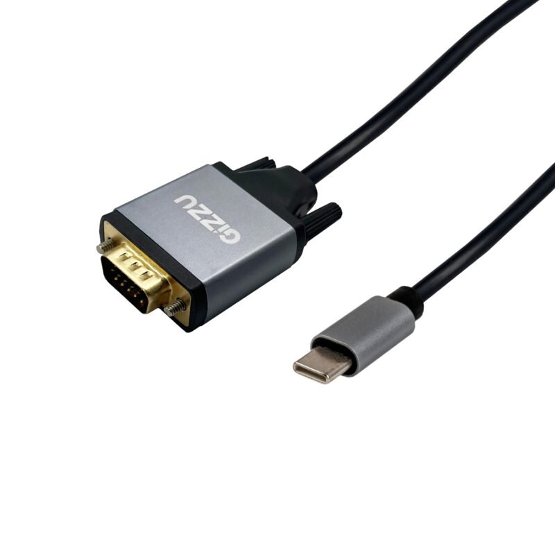 Gizzu Full HD Type-C to VGA Cable (1.8m) - Black