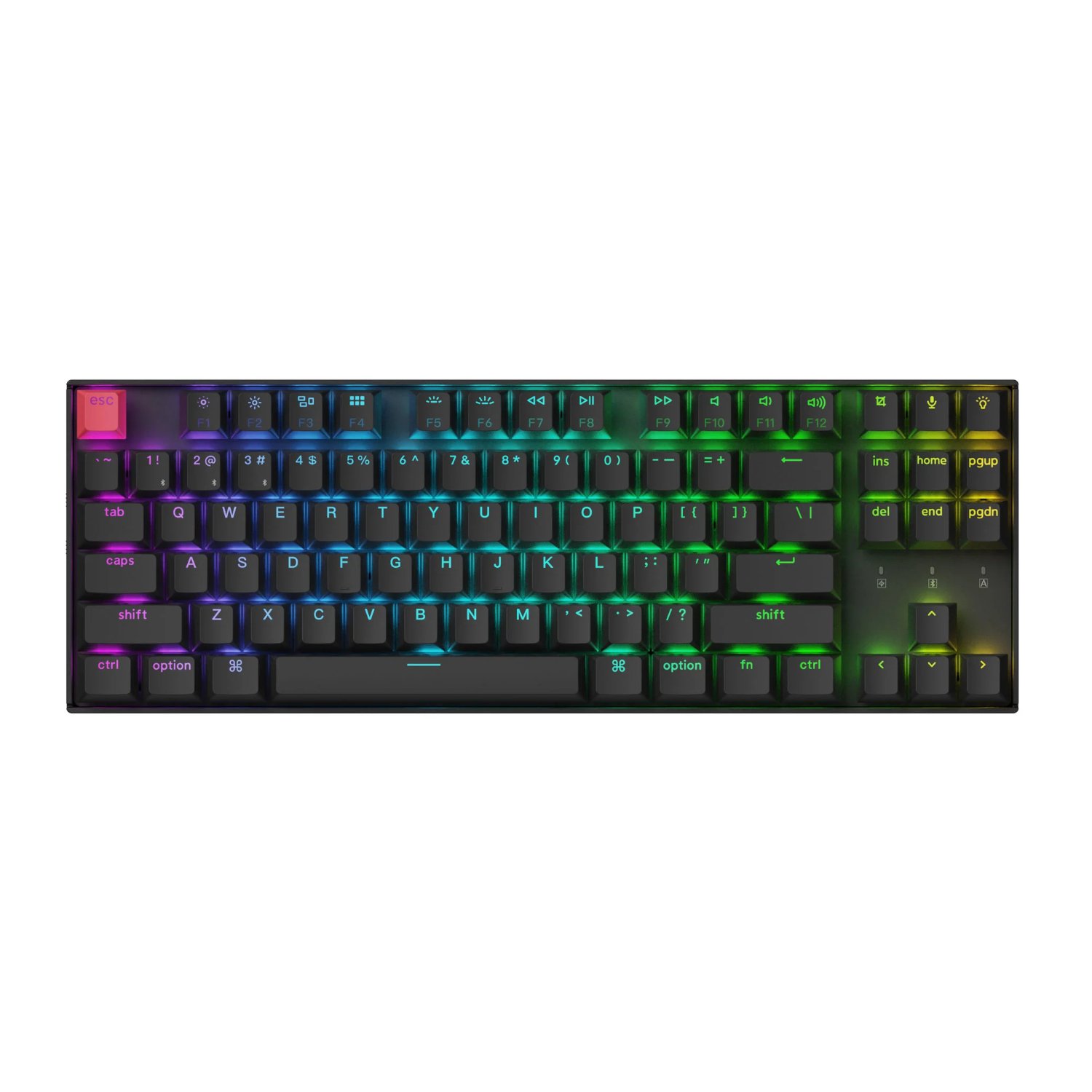 Keychron K8 QMK 80% TKL Wireless Mechanical Keyboard V2 Red Switches - Black - Image 2