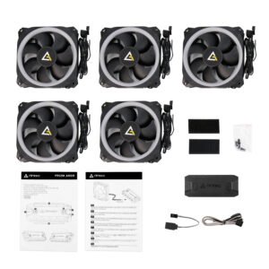Antec Prizm 120 ARGB Case Fan 5 Pack + Controller - Black - Image 7