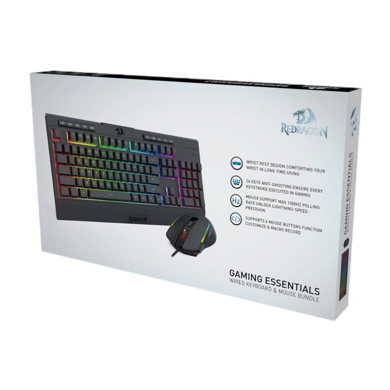 Redragon S151 Gaming Keyboard and Mouse Combo-Black