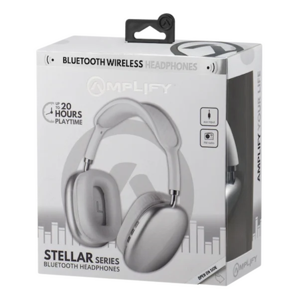 Amplify Stellar Series Bluetooth Headphones - White