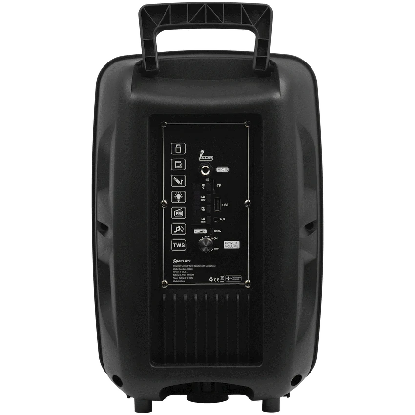 Amplify Wingman Series 8" Party Speaker with Microphone - Black - Image 5