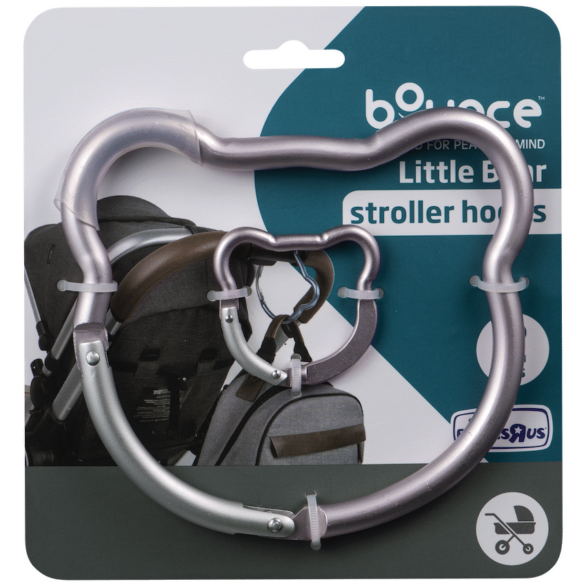 Bounce Stroller Hook 2pk Bear Pink - Image 1
