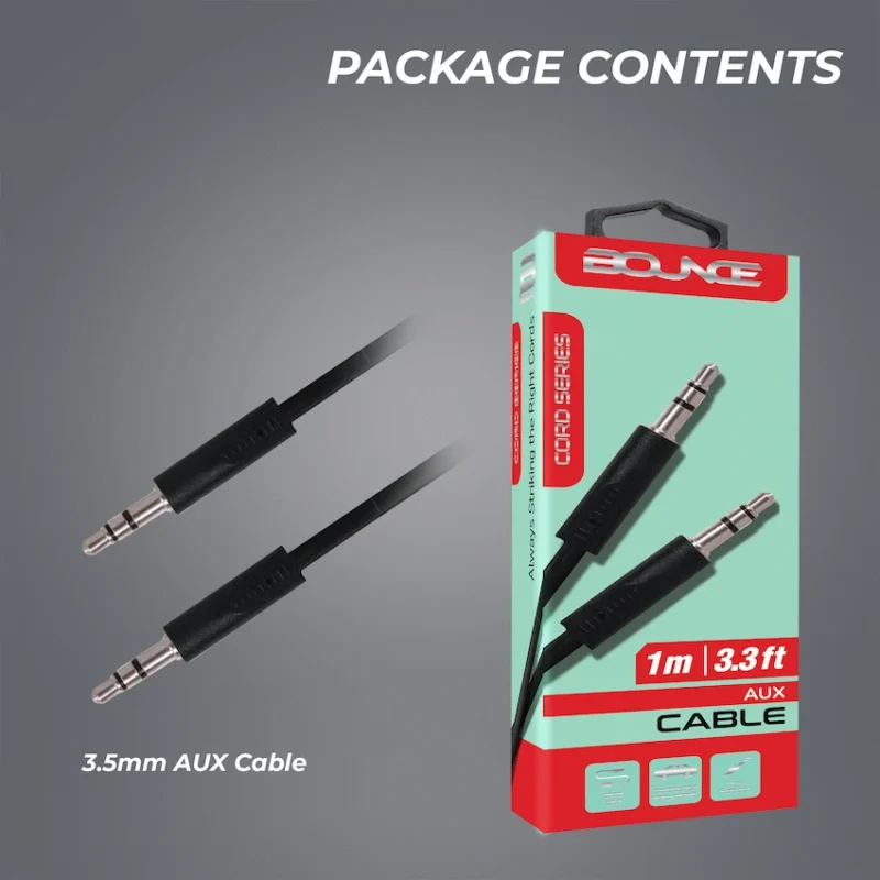 Bounce Cord Series AUX Cable - Black