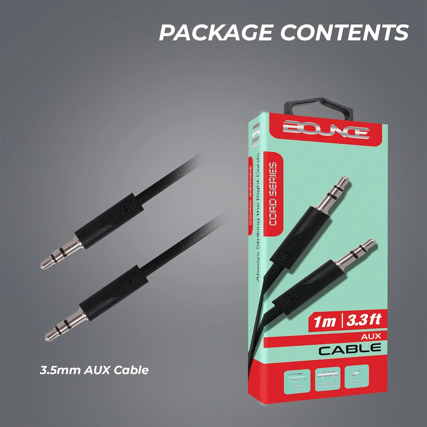 Bounce Cord Series AUX Cable - Black - Image 4