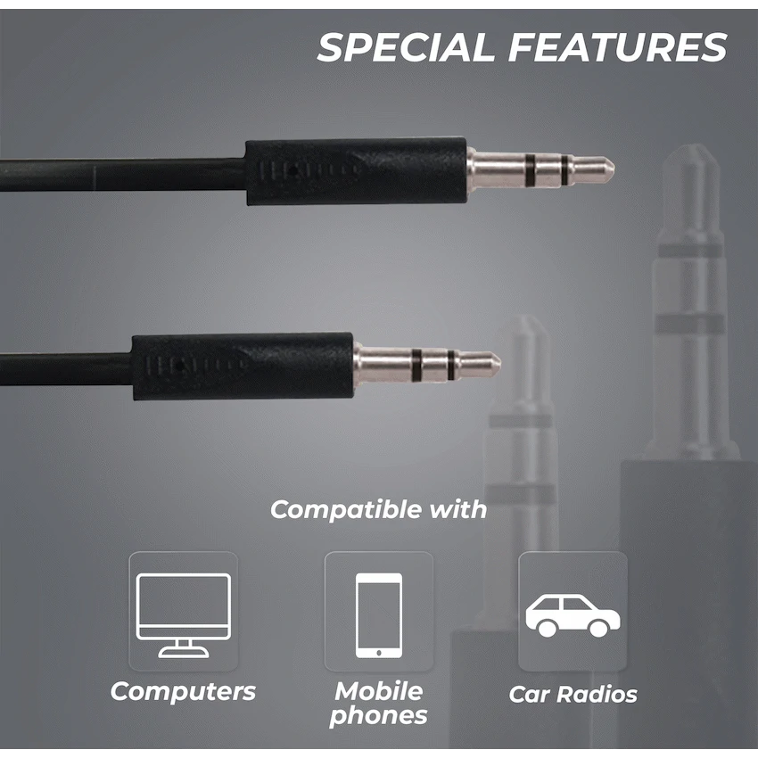 Bounce Cord Series AUX Cable - Black - Image 10