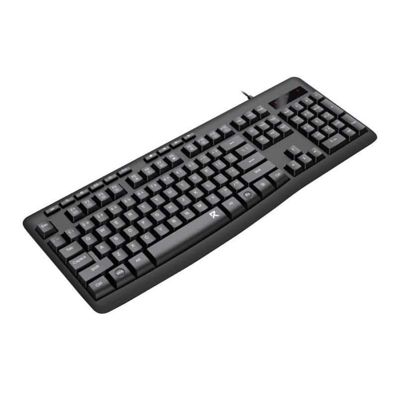 Redragon BK-7366 Full-size Ergonomic Wired Membrane Office Keyboard - Black