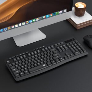 Redragon BK-7367 Full-size Ergonomic Wireless Membrane Office Keyboard - Black - Image 6