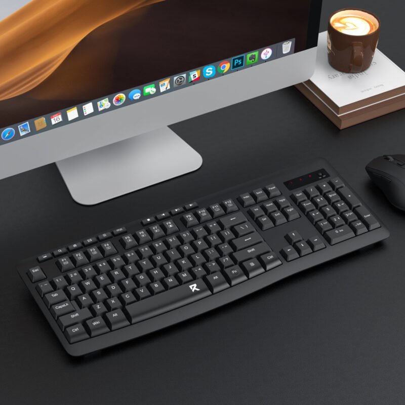 Redragon BK-7367 Full-size Ergonomic Wireless Membrane Office Keyboard - Black