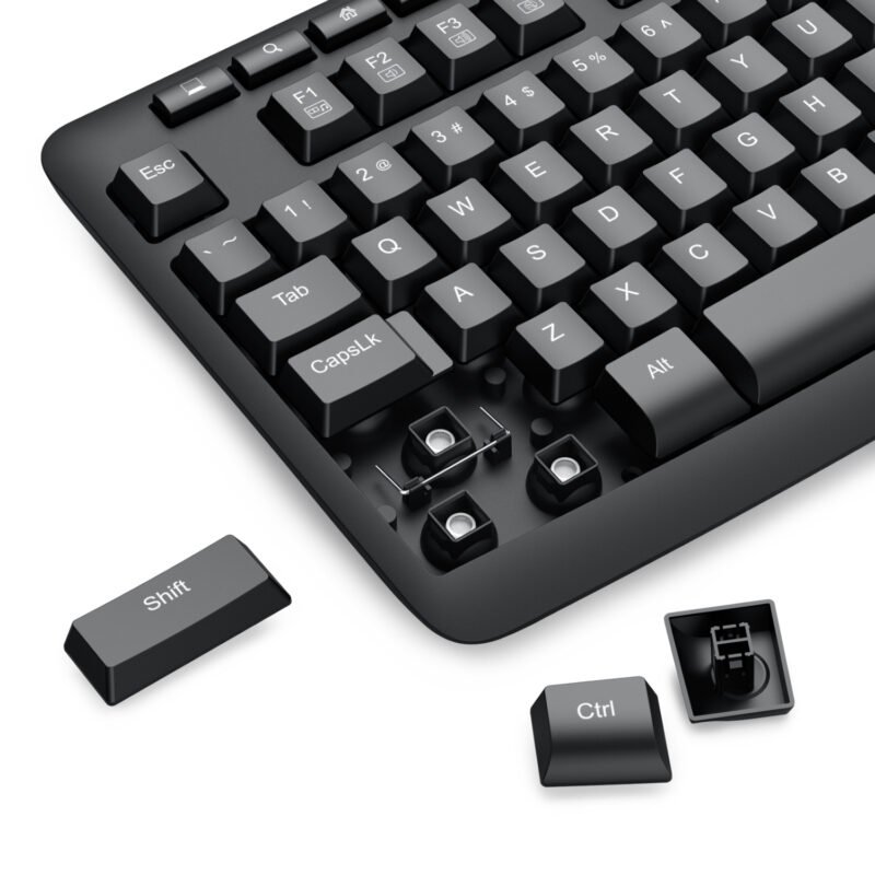 Redragon BK-7367 Full-size Ergonomic Wireless Membrane Office Keyboard - Black