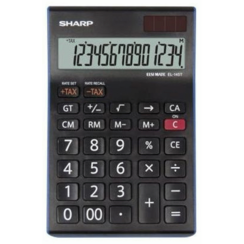 Sharp EL-145T Desk Calculator - 14 Digit Tax - Image 1